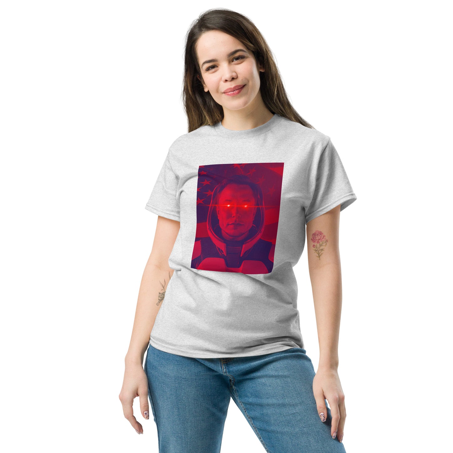 Elon Musk 'laser eyes' with space helmet Unisex classic tee