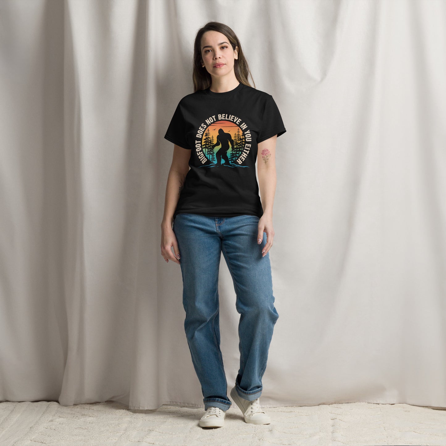 Bigfoot Does Not Believe in You Either. Unisex classic tee