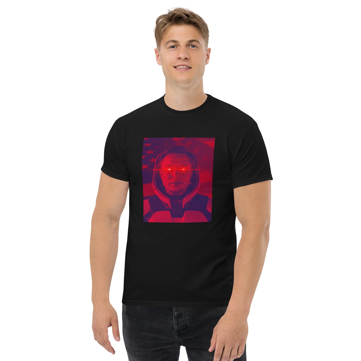 Elon Musk 'laser eyes' with space helmet Unisex classic tee