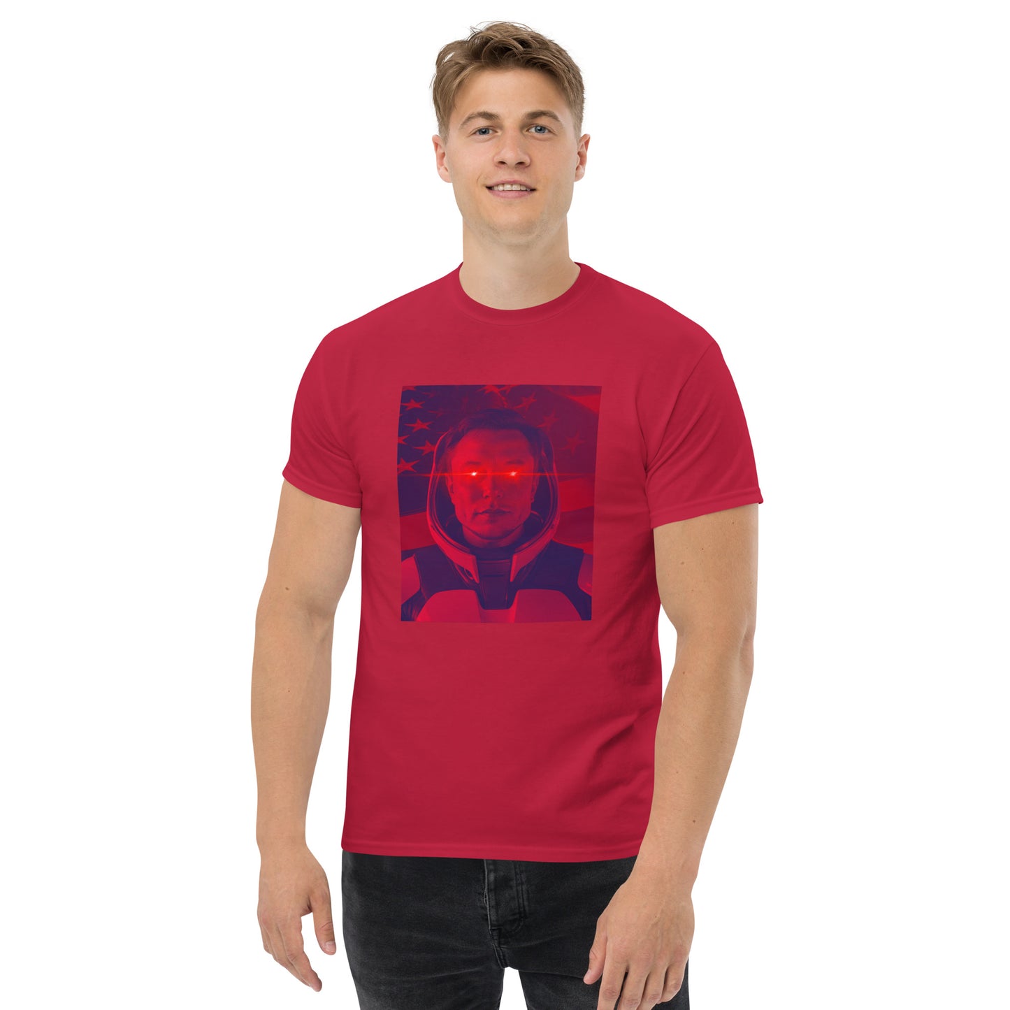 Elon Musk 'laser eyes' with space helmet Unisex classic tee
