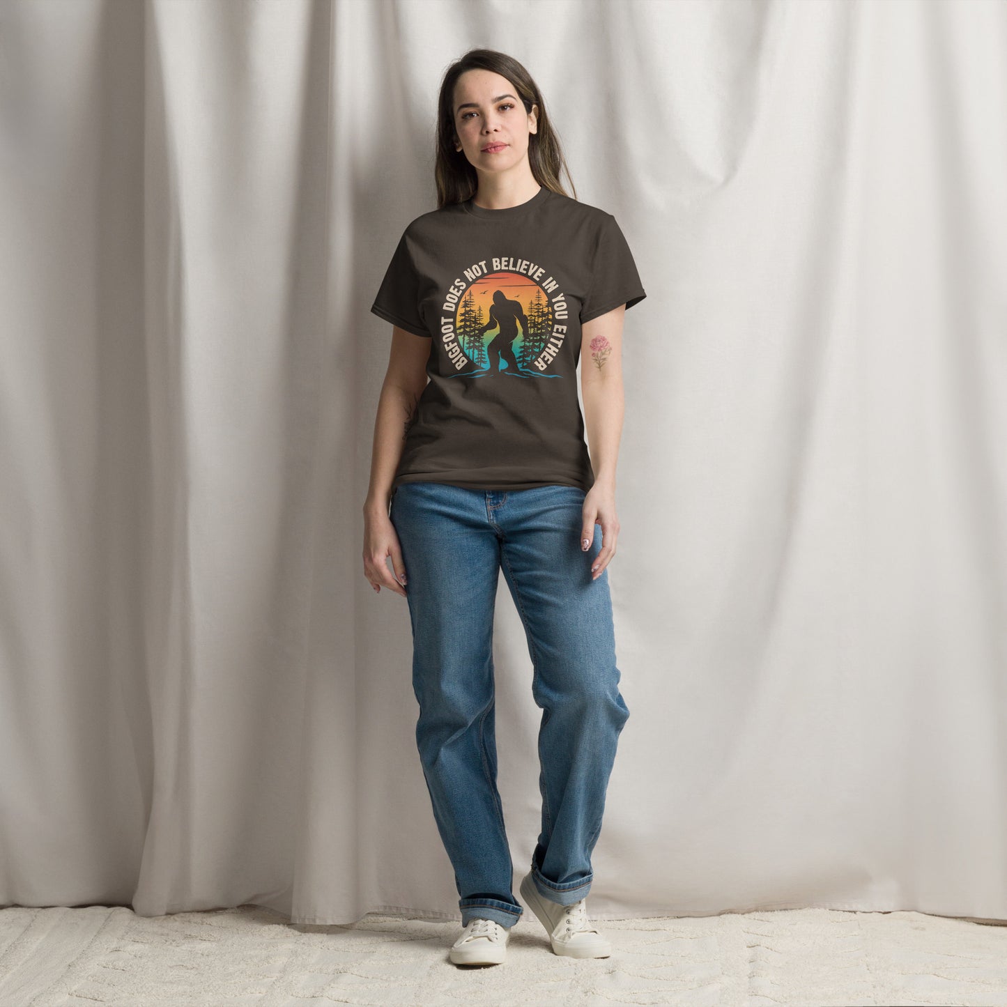 Bigfoot Does Not Believe in You Either. Unisex classic tee