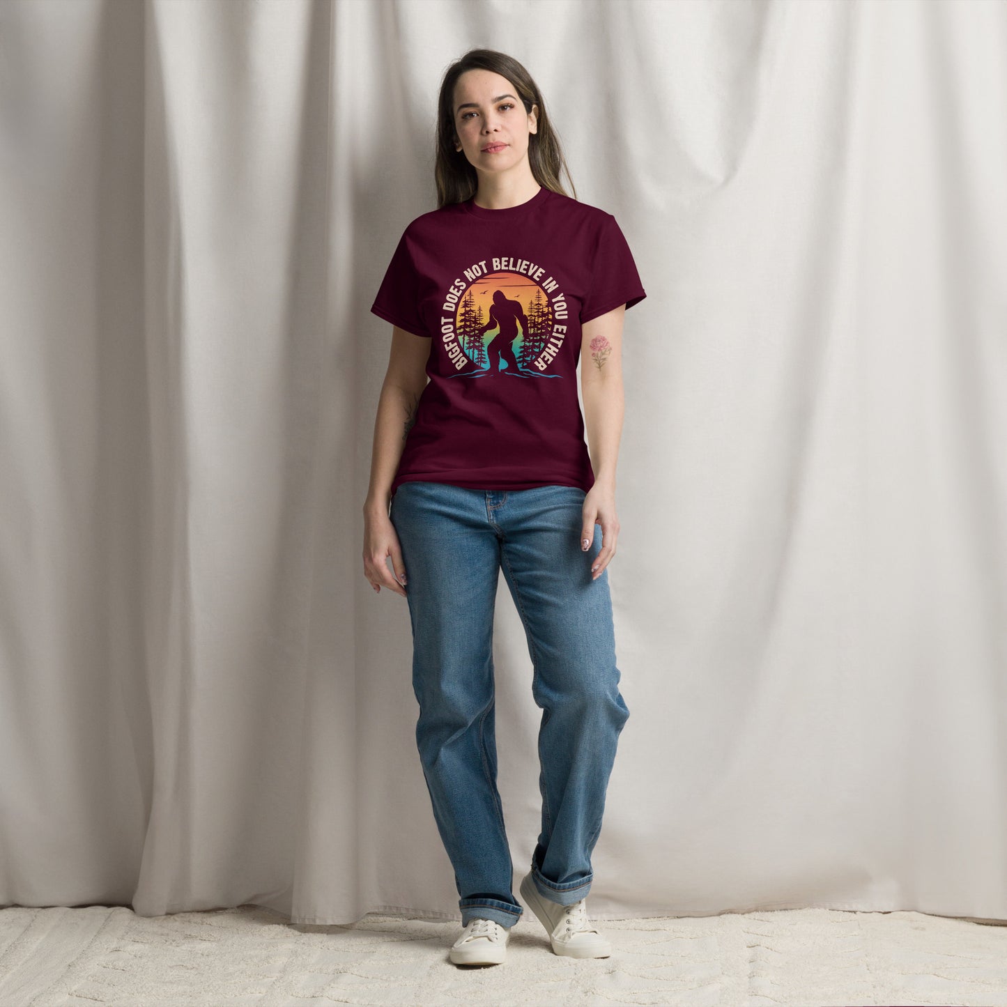 Bigfoot Does Not Believe in You Either. Unisex classic tee