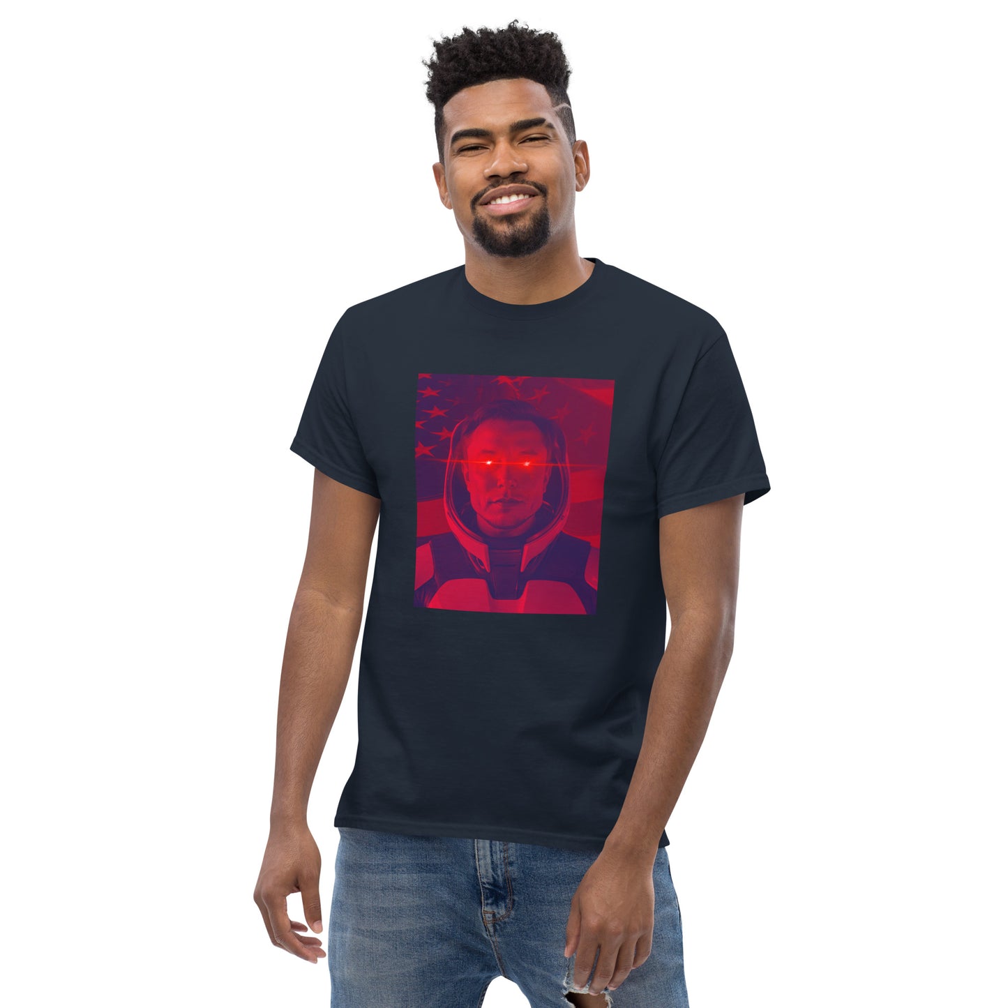 Elon Musk 'laser eyes' with space helmet Unisex classic tee