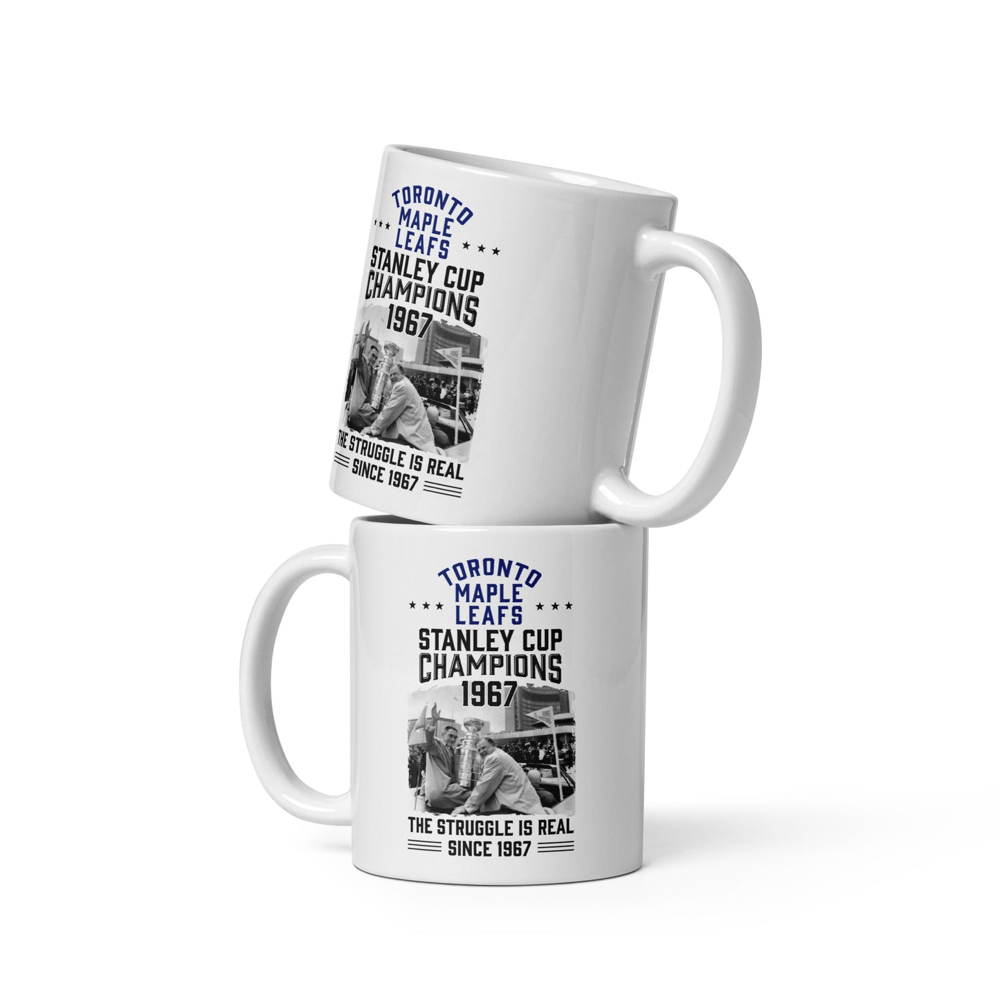 Toronto Maple Leafs The Struggle is Real White glossy mug