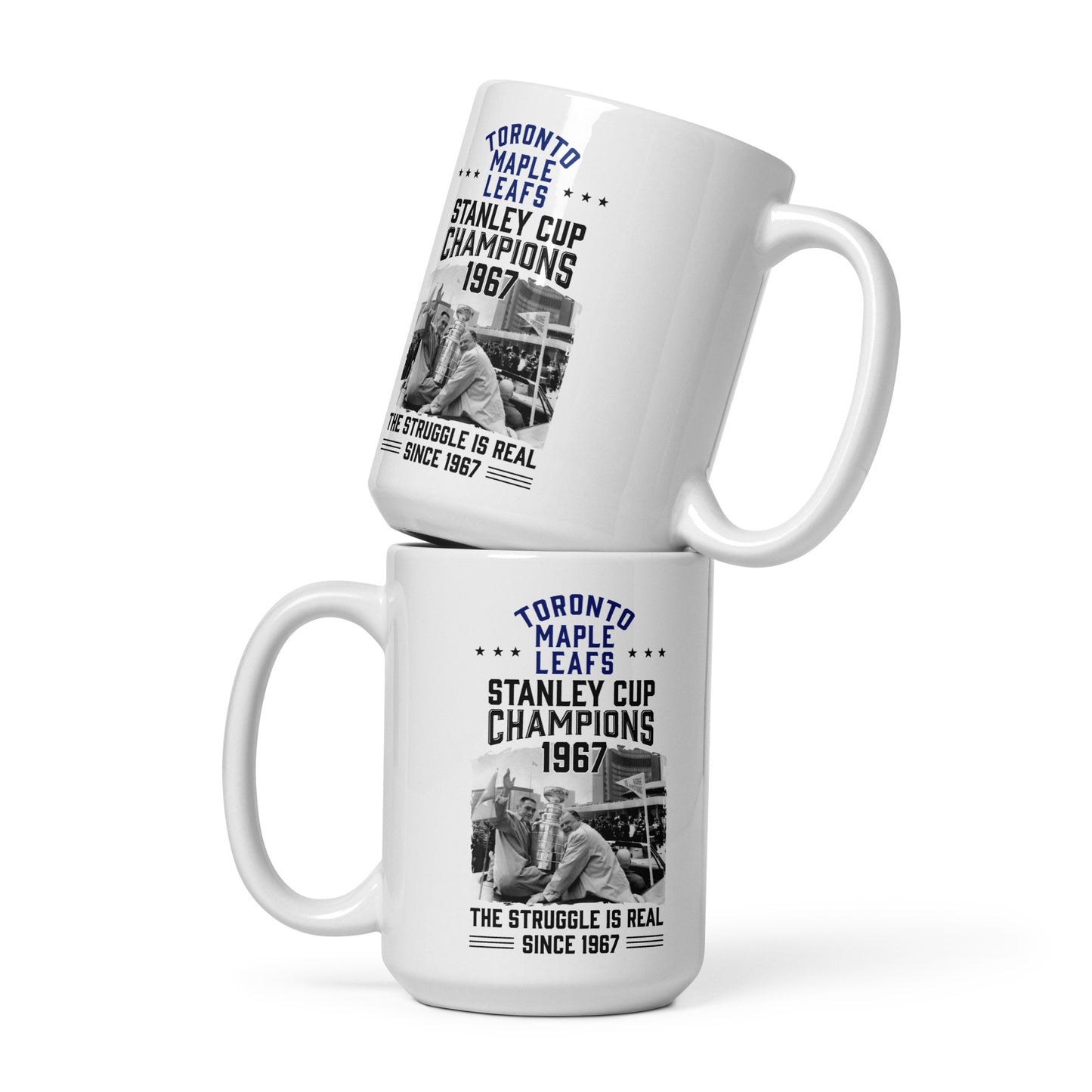 Toronto Maple Leafs The Struggle is Real White glossy mug