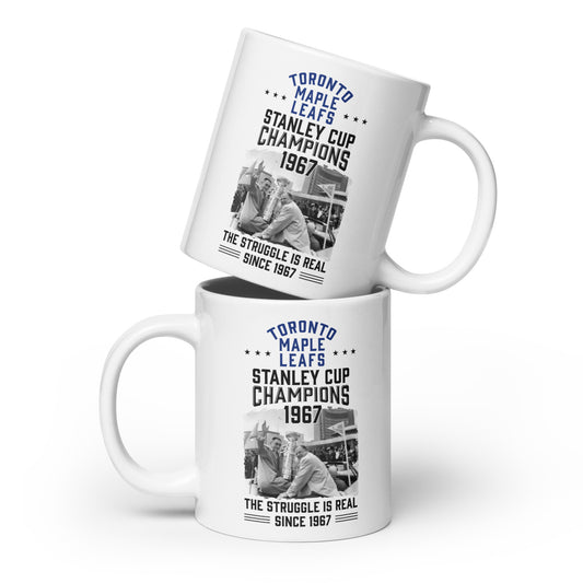 Toronto Maple Leafs The Struggle is Real White glossy mug